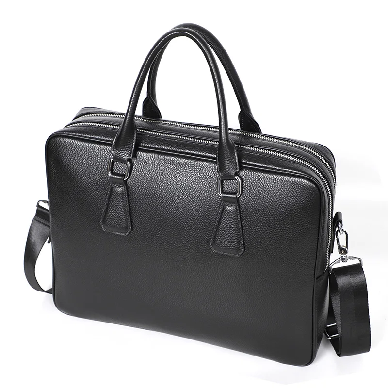 Grandes bolsas de couro genuíno para homens sacos de viagem casual crossbody saco de negócios preto maleta para homens sacos para portátil