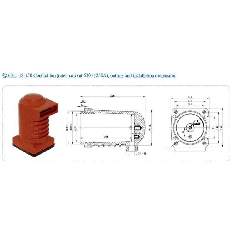 

CH1-12KV 630A-1250A Высоковольтные эпоксидные изоляционные детали, втулка носика, изолирующая контактная коробка для распределительного прибора KYN