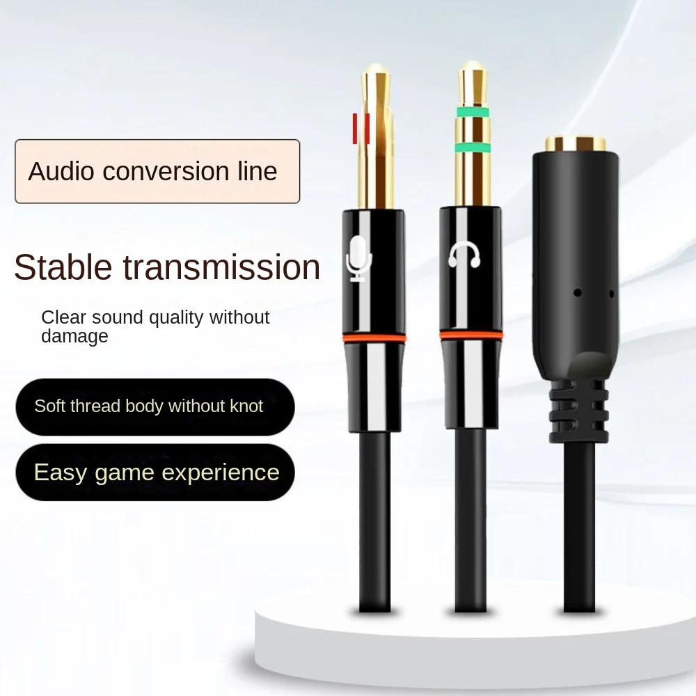 2 in 1 2 in 1 Audio Cable 3.5mm Converter Audio Splitter Cable Adapter Stereo Headphone Adapter Cable for Headset/Computer/Phone