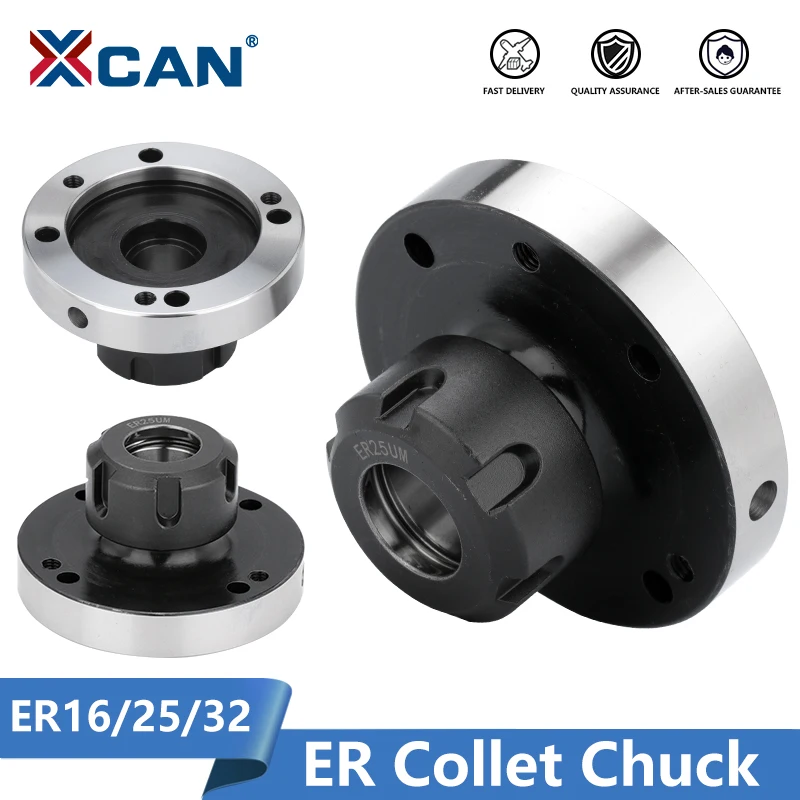 XCAN Lathe Chuck ER16 ER25 ER32 45mm 80mm 100mm Diameter Collet Fixture Chuck for CNC Milling Lathe Tool