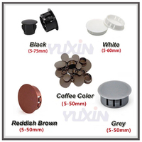 100Pcs Black/White/Grey Nylon Plastic Plug 5-40mm Diameter End Cap Grommet Push Locking Button Cover Panel Drill Nylon Hole Plug