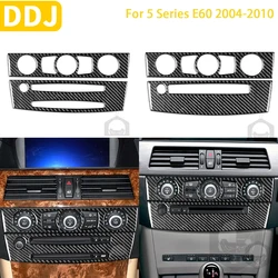 For BMW 5 Series E60 2004-2010 Accessories Carbon Fiber Car Interior CD Air Conditioning Control Panel Trim Sticker Decoration