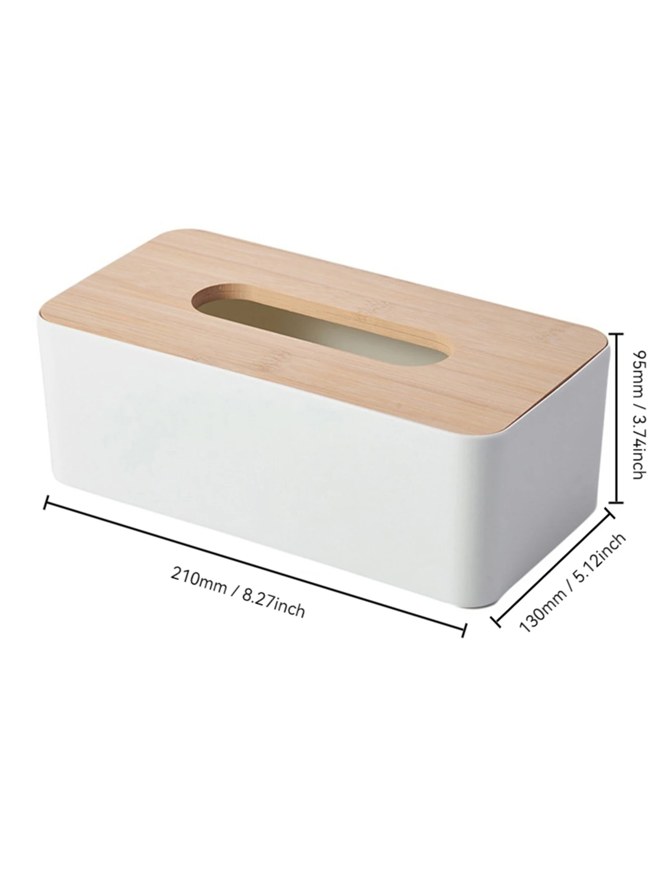 Plastic Tissue Box Wooden Lid Square Napkin Holder Container Wet Tissue Paper Dispenser Case Modern Home Car Organizer