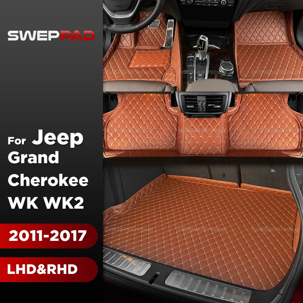 For Jeep Grand Cherokee WK WK2 2011-2017 16 15 14 13 12 Car floor mats Foot Pads 3D Car Trunk Mat Cargo Liner Carpet Accessories