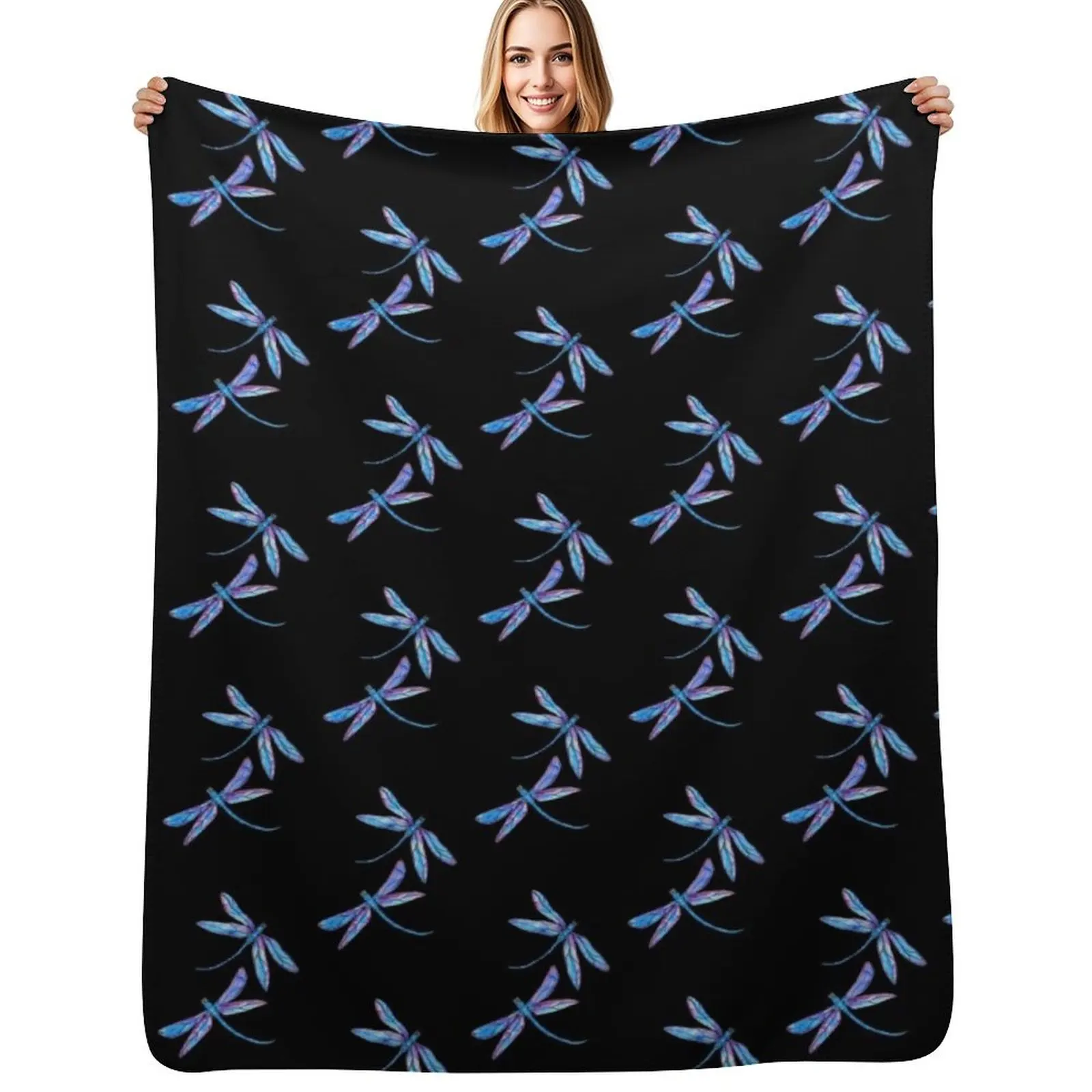 

Dragonfly Delight Throw Blanket Elegant Warm Throw Blanket for Hotel Home