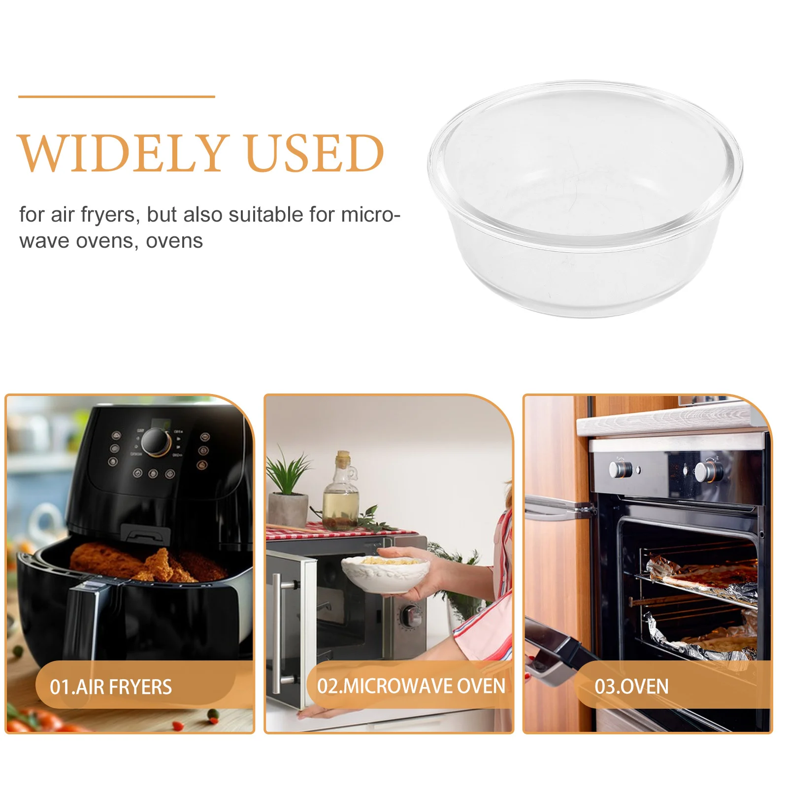 مقالي فطيرة زجاجية مقاومة لدرجات الحرارة العالية طبق خبز مستدير عميق 950 مللي مقلاة هوائية طبق خزفي حتى تدفئة أدوات خبز زجاجية #4