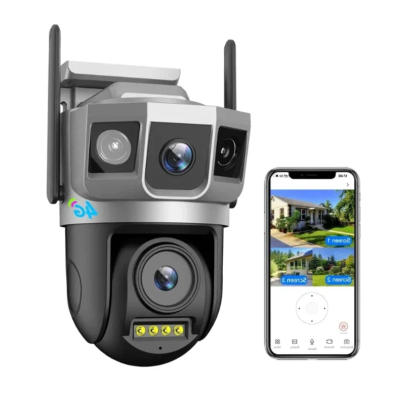 B-M V380pro OEM 4MP Waterproof security-protection Outdoor cctv surveillance  Night Vision Audio Motion Detection 4g Sim Card IP