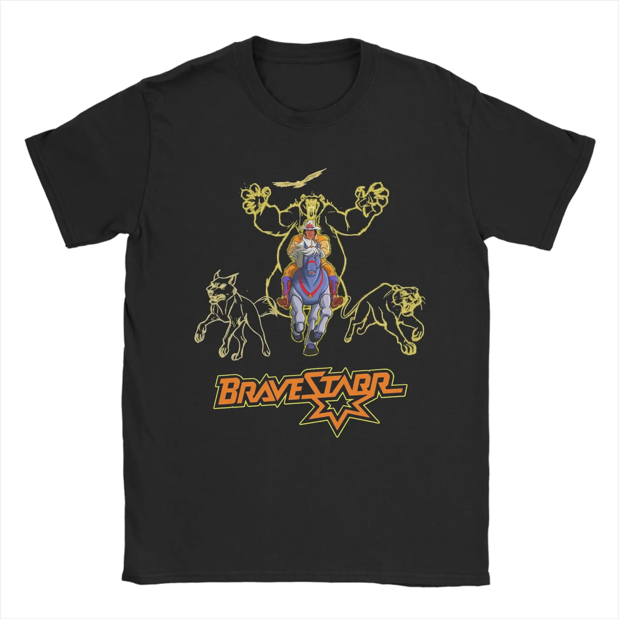 

Men Anime Filmationands Bravestarr Movies T-Shirts 100% Cotton Tops Beach Short Sleeve T-Shirt O Neck Tee Shirt Big Size 5XL 6XL