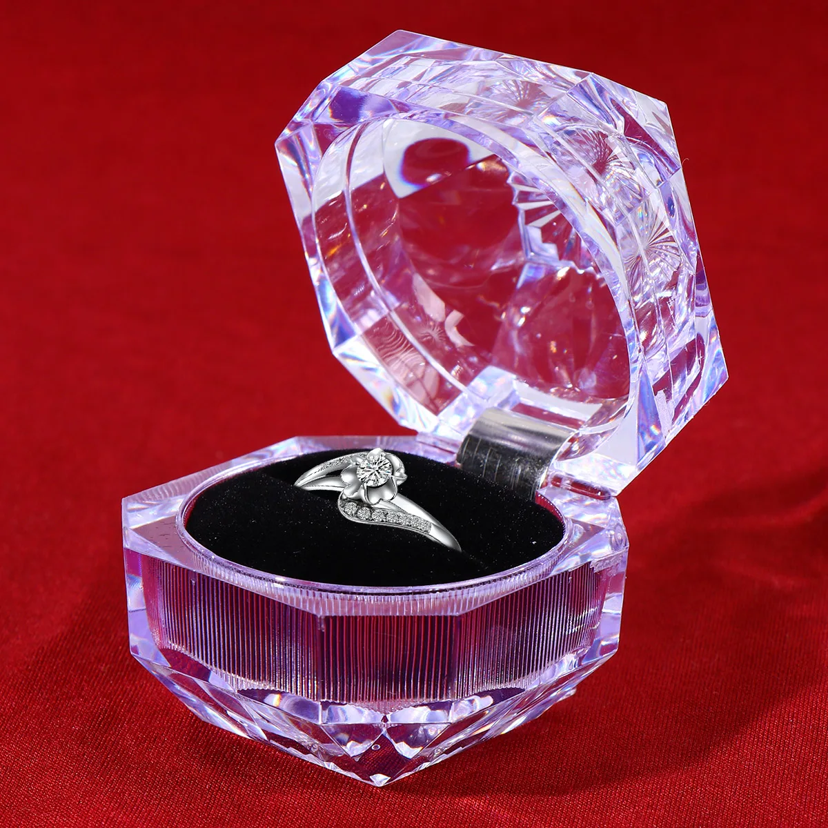 

Jewelry Box Ring Boxes for LED Packaging Clear Case Jewelry-rings Stud Earrings Storage