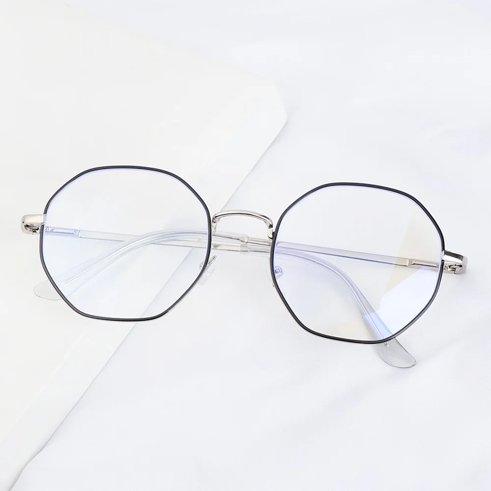 أزياء المعادن المثمن الرؤية الرعاية قصر النظر مرآة بصرية مكافحة نظارات الضوء الأزرق النظارات #1