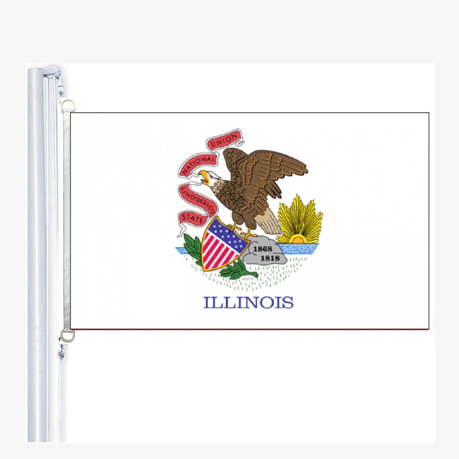 Illinois Flags 90 x 150 cm, 100 % Polyester, Digitaldruck