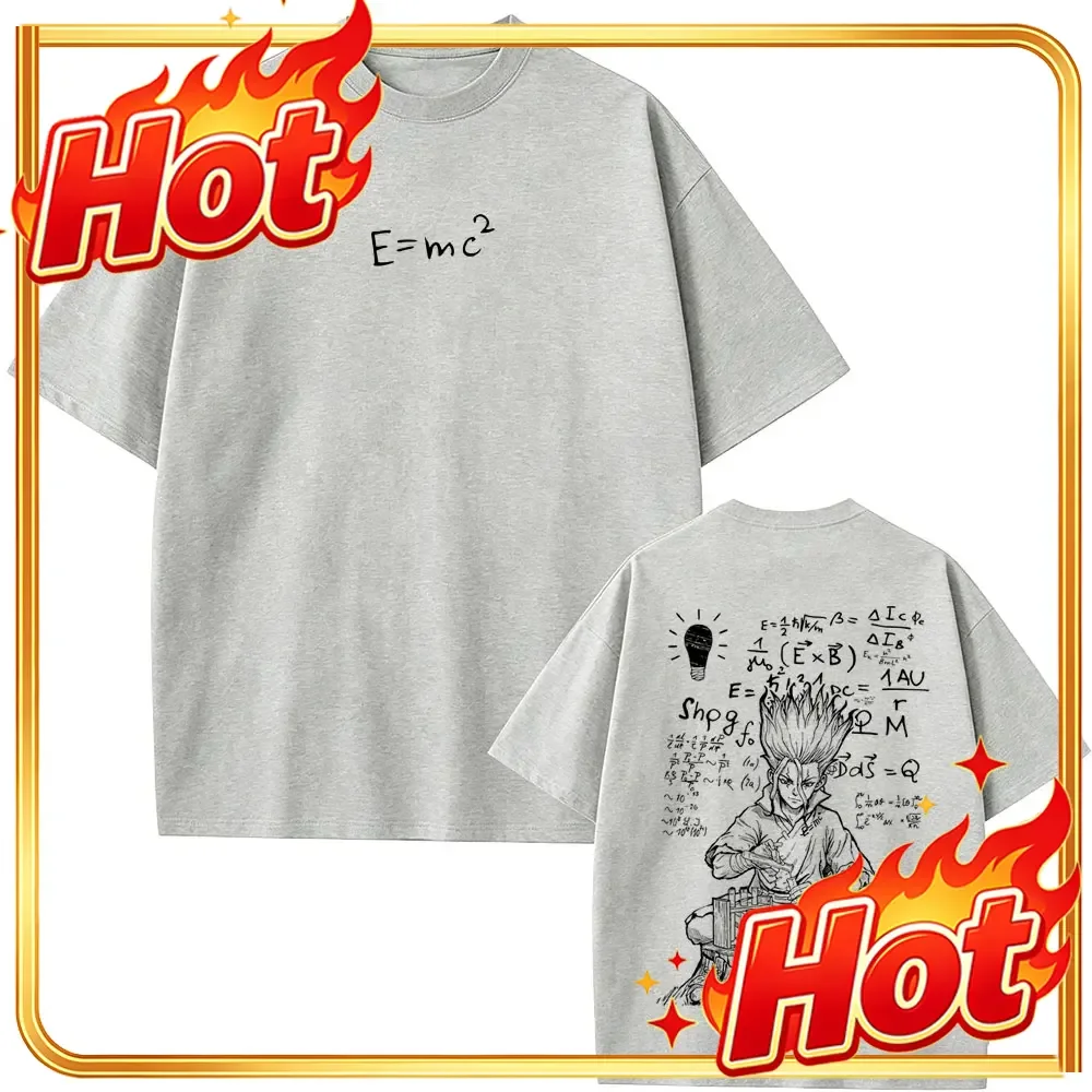 Anime Dr. Stone T-shirt Manga Senku Ishigami Graphic T Shirt Men Women Casual Oversized T-shirts High Quality Cotton Tops Tees