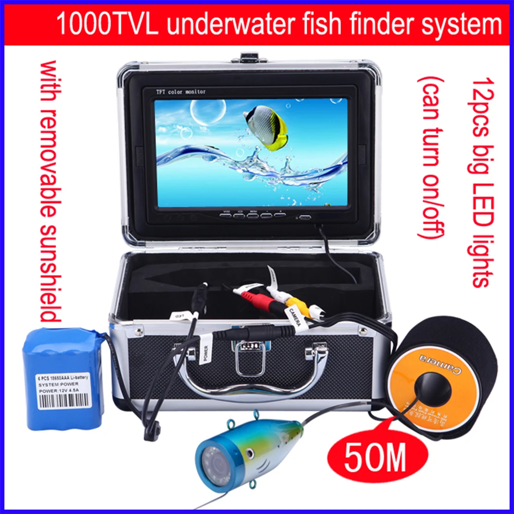 

Underwater Fishing Camera 7 Inch LCD Monitor IP68 Waterproof 1000TVL Fish Finder For Underwater Exploration Underwater Viewing