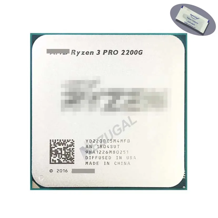 Pro processador central de Ryzen 3, 3 2200G, R3-2200G, R3 2200G, YD220BC5M4MFB, YD2200C5M4MFB, 3.5 Ghz, núcleo 2M do quadrilátero, 65W, AM4