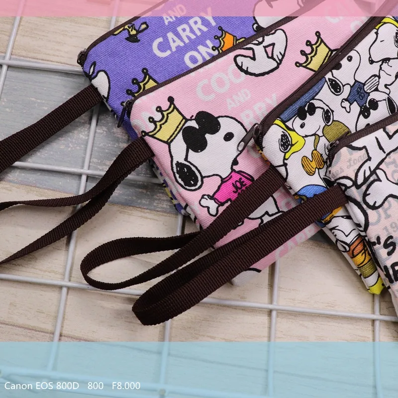 Snoopy Coin Key Bag Cartoon Anime Headphone Storage Bag USB Data Cable Organizer accessori Pouch Mini Purse Coin Key Bags regalo