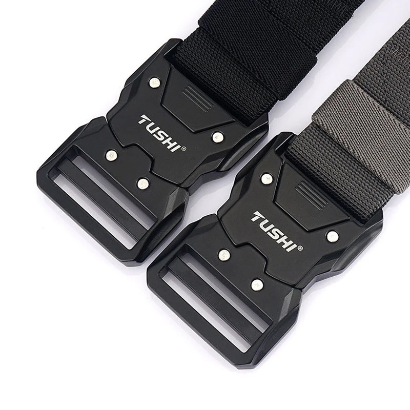 MEDYLA Elastic Belt Metal Buckle Men Military Tactical Belt High Strength Elastic Nylon Soft No Hole Army Belt MD8009