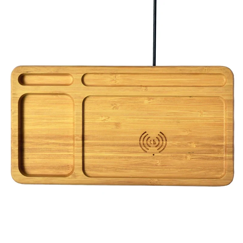 

Wooden 3 In 1 15W Fast Charging Portable Bamboo Wood Pad Wireless Charger with