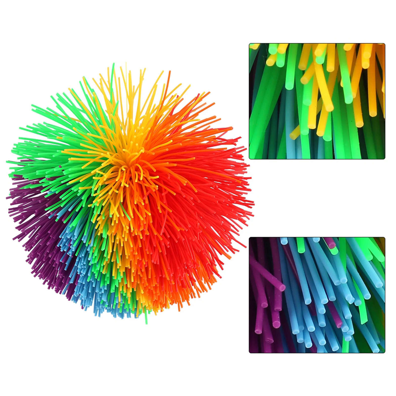 สีสัน Sensory Sensory ซิลิโคนซิลิโคนการก่อสร้างความเครียดบรรเทาสายรุ้งสีสัน Sensory Ball Shape