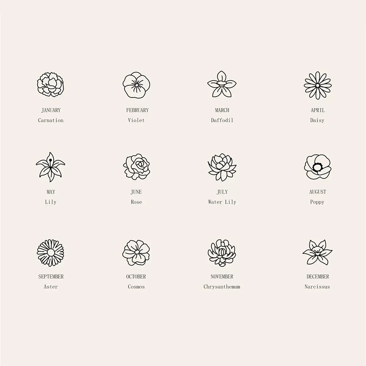 Custom Birth Month Flower Name Necklaces For Women Stainless Steel Customized Necklace Pendant Personalized Neck Jewelry Gift