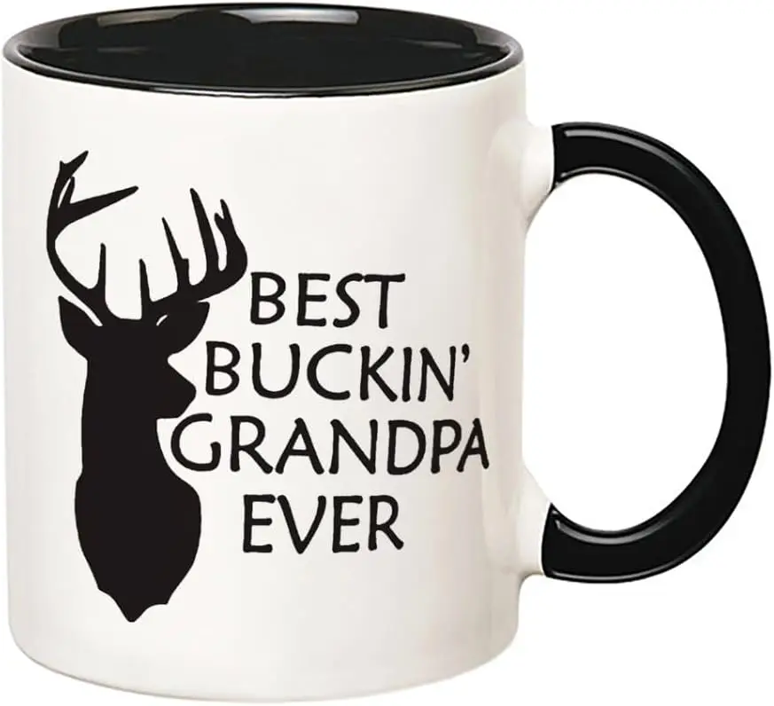 Best Buckin' Grandpa Coffee Mug, Grandpa Hunting Mug, Hunter Grandpa Coffee Mug, 11 Oz Novelty Coffee Mug/Cup