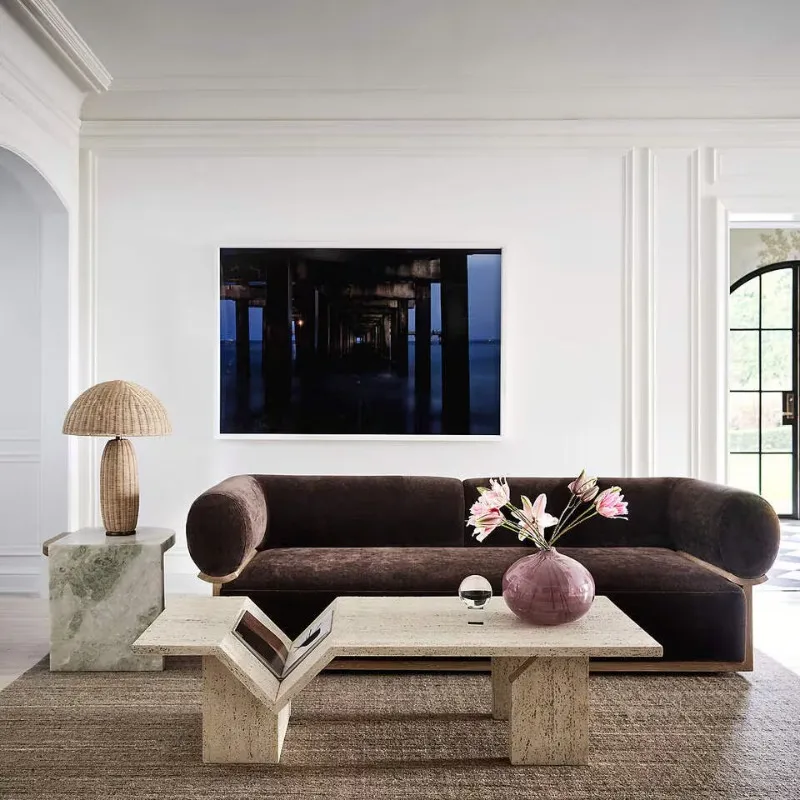 

Hotel office fabric sofa made of cotton and linen, lazy and comfortable, preferred for villa home living room