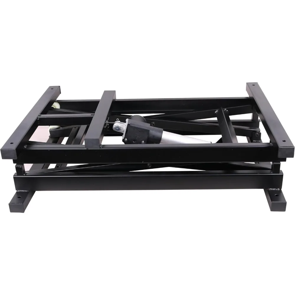 30'' Electric Manual Control Dining Table Coffee Table Lift,Black,110V-240V,Working Platform Computer Desk Electronic Scissor Li