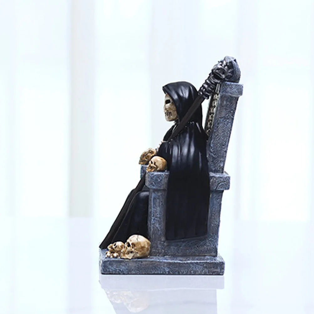 

Creative Skull Throne Resin Halloween Decoration Fine Craftsmanship Odorless Tabletop Home Decor Scary Gift Skull