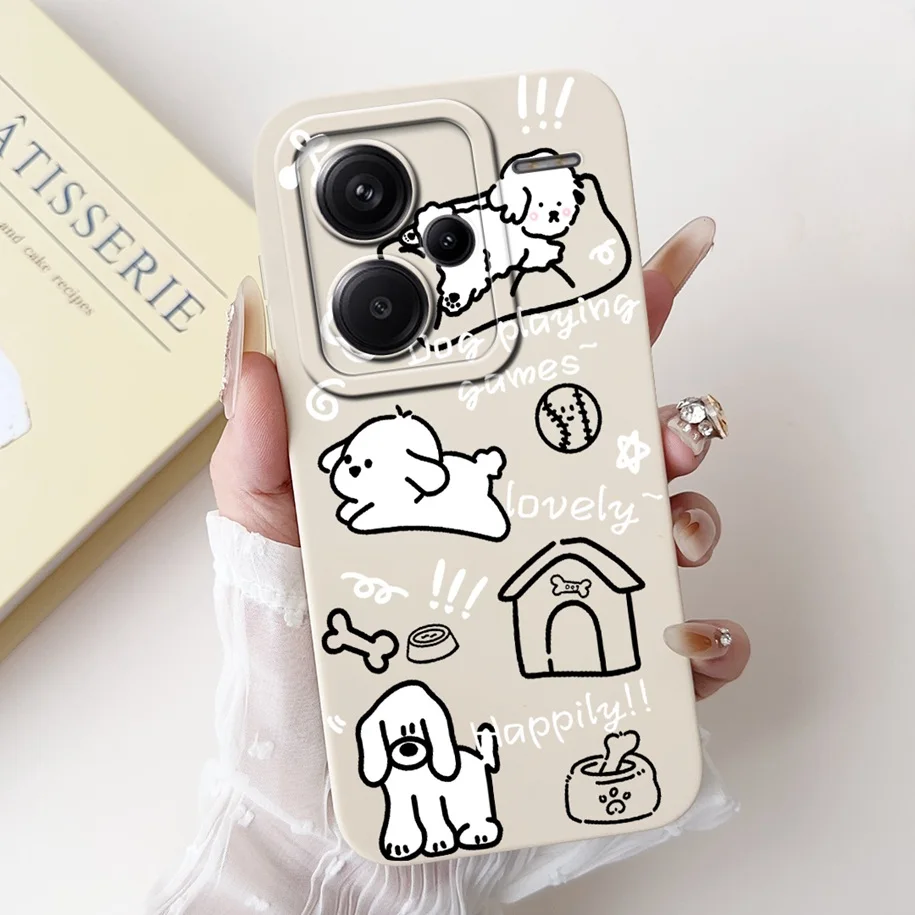 For Xiaomi Redmi Note 13 Pro Plus 5G Case Lovely Cartoon Panda Rabbit Square Silicone Fundas Cover For Redmi Note 13 Pro+ Bumper