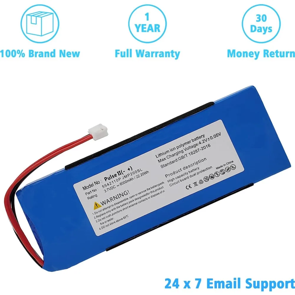استبدال البطارية متوافق مع JBL Pulse 3 ، بلوتوث المتكلم ، 6000mAh ، P5542100-P