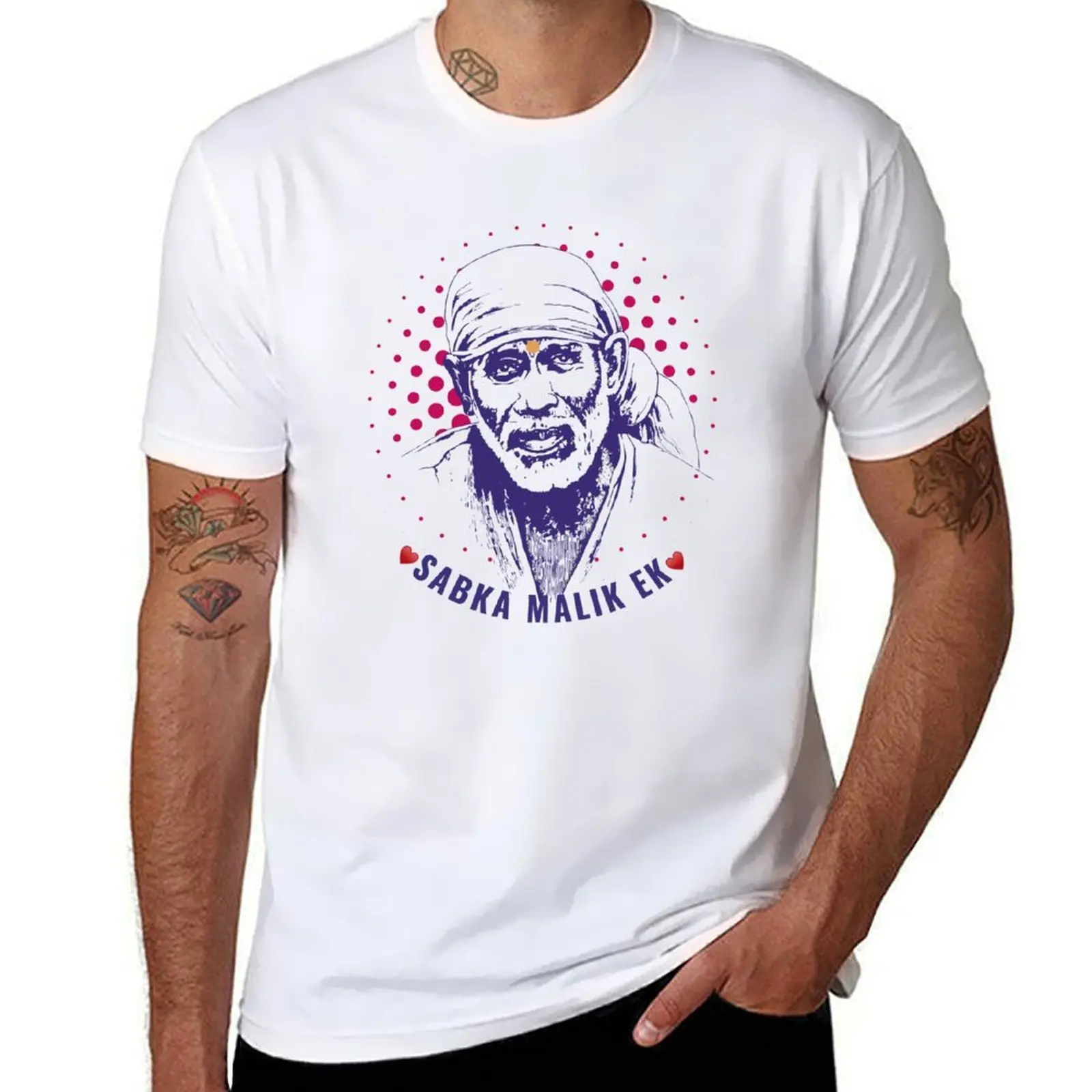 

Shirdi Sai Baba T-Shirt t shirts cotton 100% black cotton t-shirt plain for man package T-Shirt