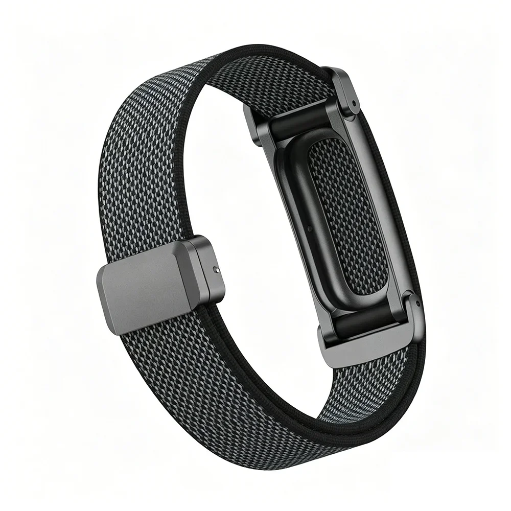 Bild 7: Hochwertiges gewebtes Nylon-Uhrenarmband für Google Fitbit Air, Ersatzband mit magnetischer Schnalle + Metallschutzrahmen für Fitbit Air