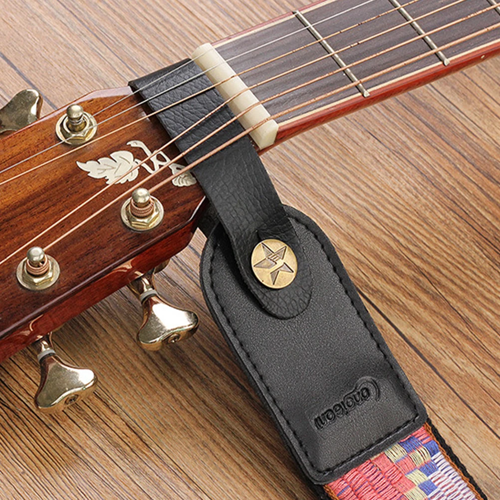 

4pcs Guitar Headstock Strap Durable PU Electric Bass Portable Accessories Practical Neck Straps Tie Guitar Components