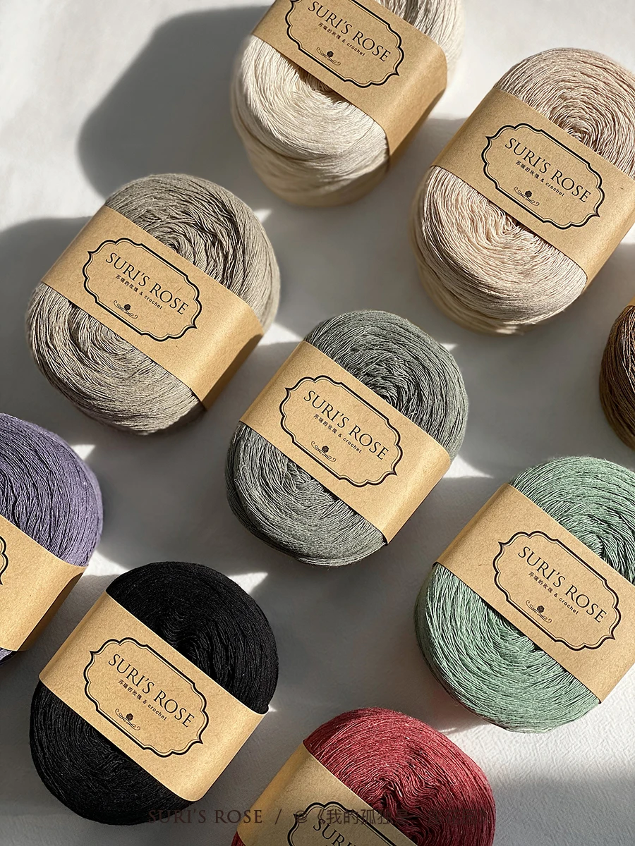 

Cotton 8 Strands Retro-colored Wool Handmade DIY Crochet Low Saturation Medium Coarse Cotton and Linen Thread 100g