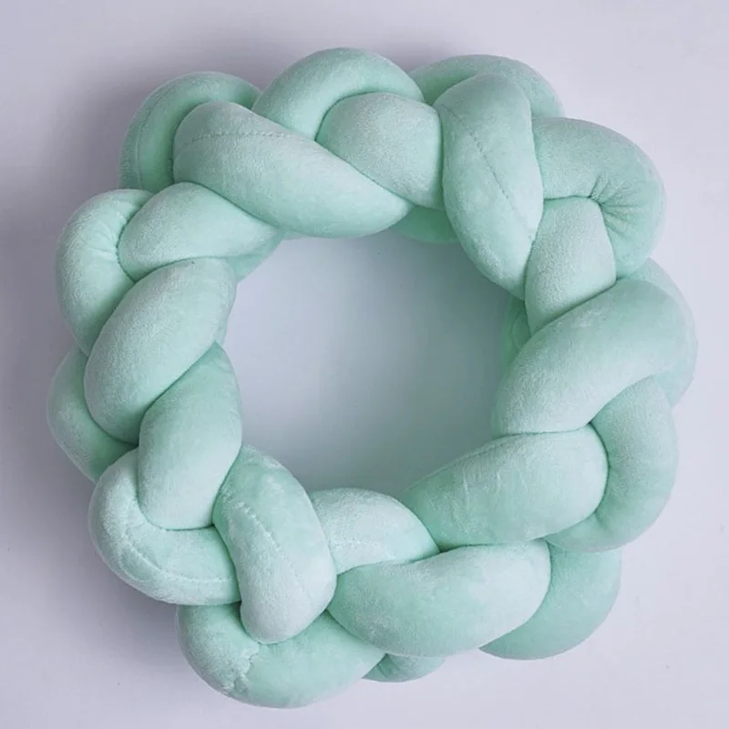 Knot Cushion Pillow Baby Sleep Crib Bumpers Cushion Plush Toys Twist Ball Braided Long Knot Pillow Protector Cushion Newborns