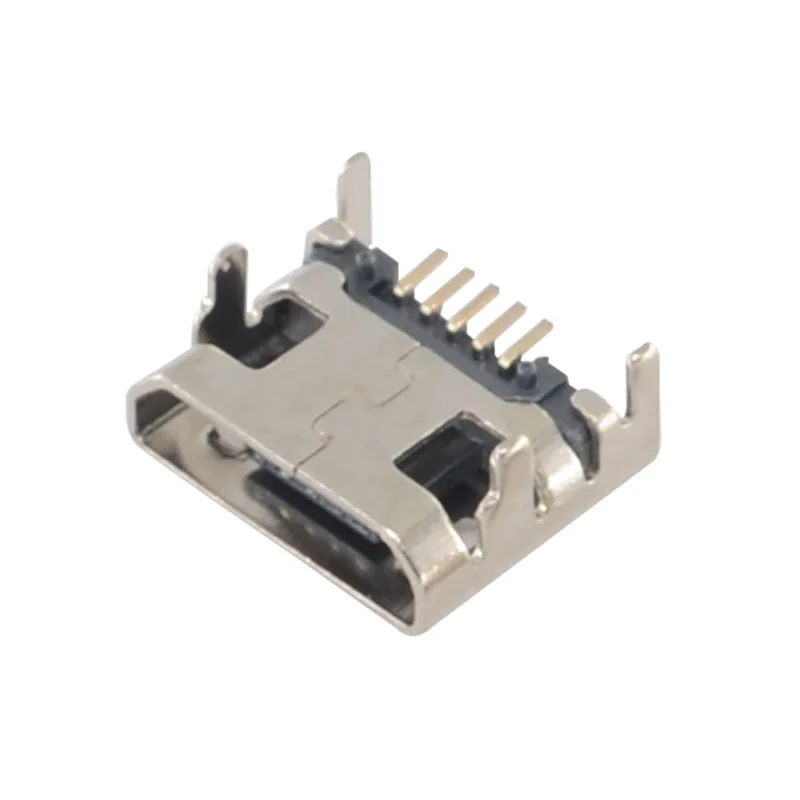 10 szt. Gniazdo żeńskie MICRO USB 5P 5PIN 7.2MM płaski daszek wtyczka z zakrzywioną krawędzią 4 szpilki ze słupkiem pozycjonującym — zdjęcie 3