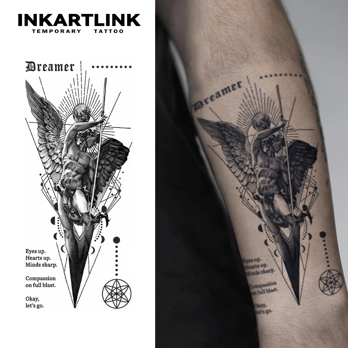 Dreamer Temporary Tattoo,Lasts To 15 Days New Technology Magic Waterproof Semi Permanent Sticker.