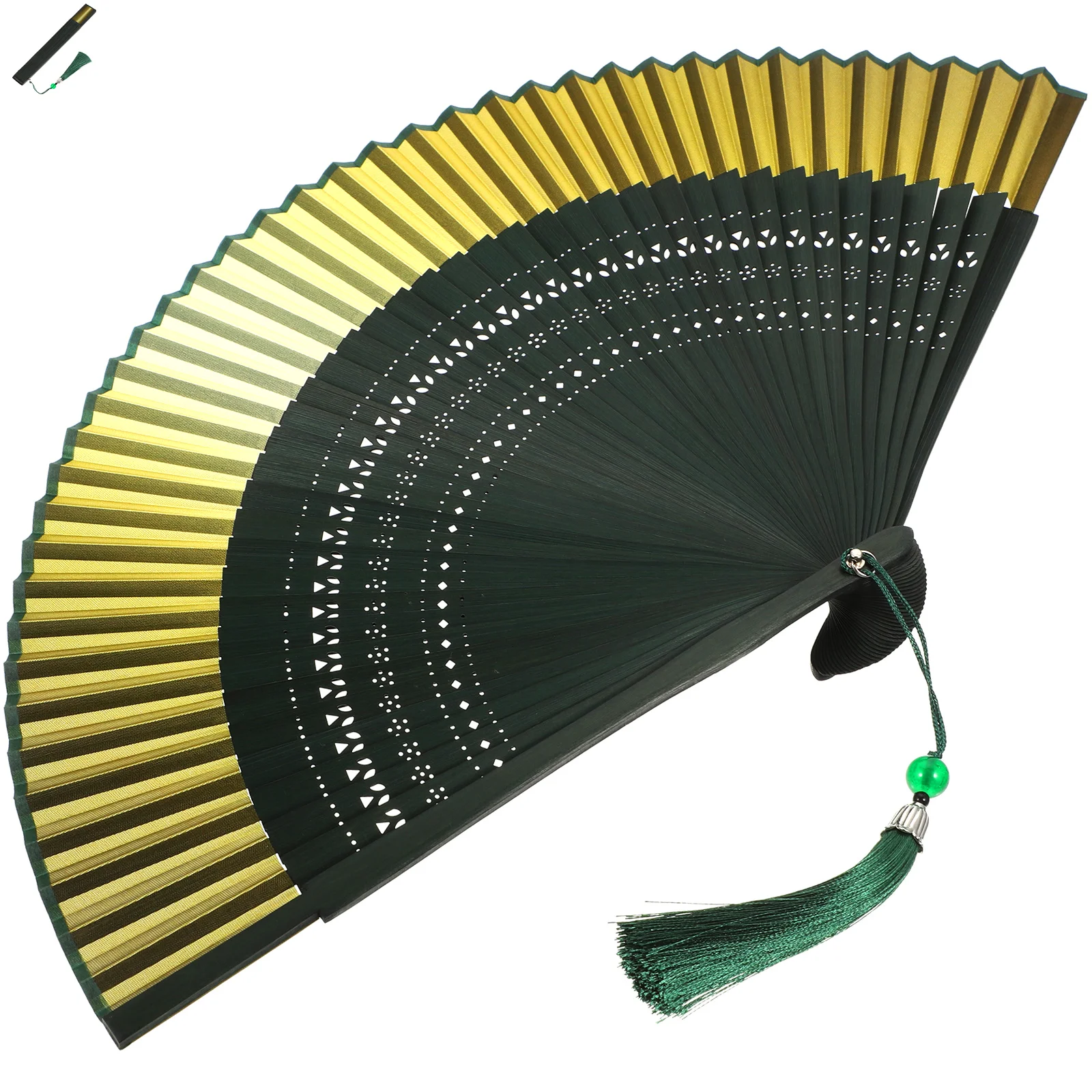 

Tassel Folding Fan H held Retro Style Decorative Dancing Chinese Bamboo Fans Summer Cooling Traditional H Fans Arts Crafts
