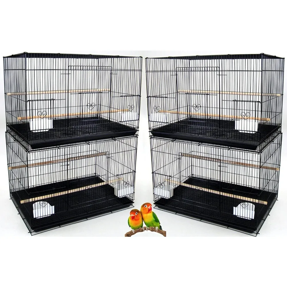 

Lot of Breeding Flight Bird Cage for Aviaries Canaries Budgies Finches Lovebird Parakeet (30"x18"x18" Black)
