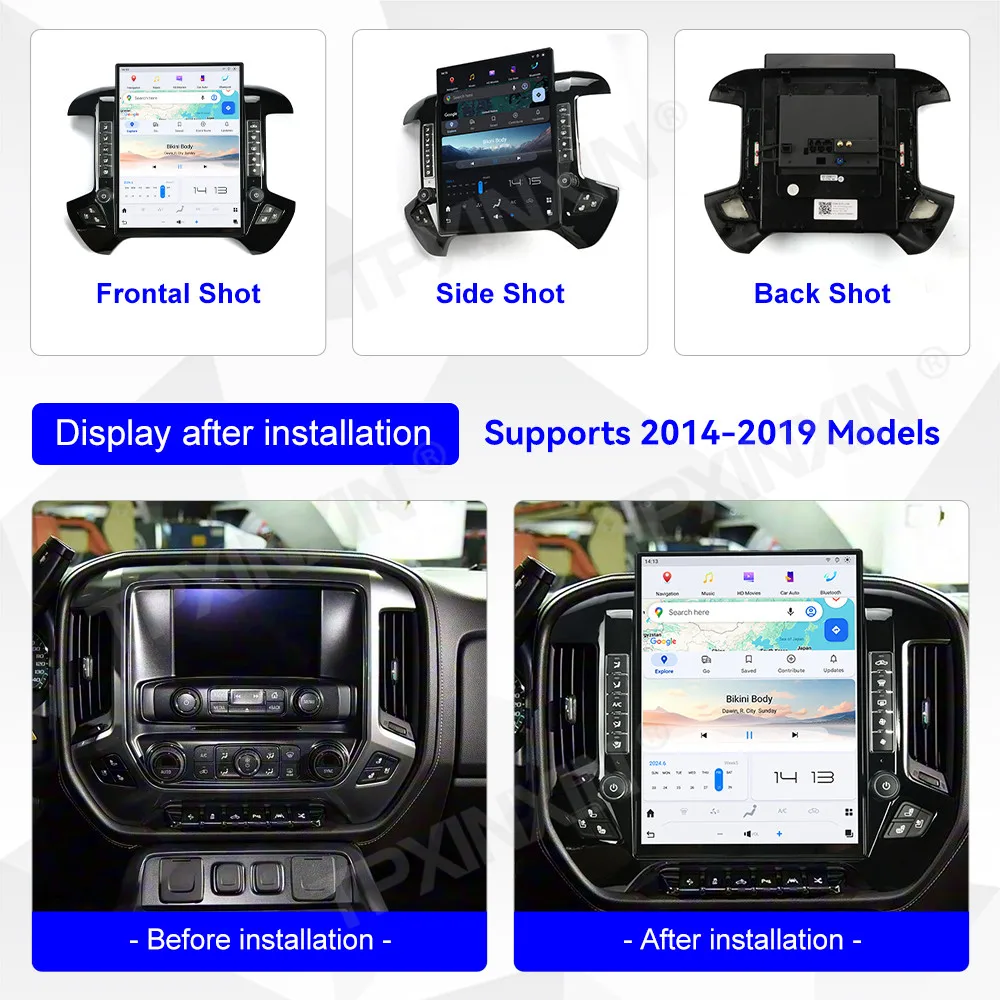 

15.6Inch Screen 8+128G For Chevrolet Silverado GMC Sierra 2014 - 2018 car Radio Navigation Multimedia Android 13 Headunit Stereo