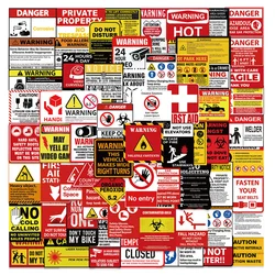 75PCS Warning Ban Sign Stickers For Diary DIY Notebook Luggage Motorcycle Laptop Refrigerator Decals Graffiti Toys