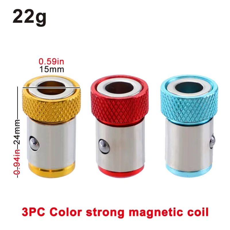 Universal 1/4 Inch Magnetic Screwdriver Head Bit Holder Color metal Magnetizer Steel Sleeve Power Tool Position Ring Accessory