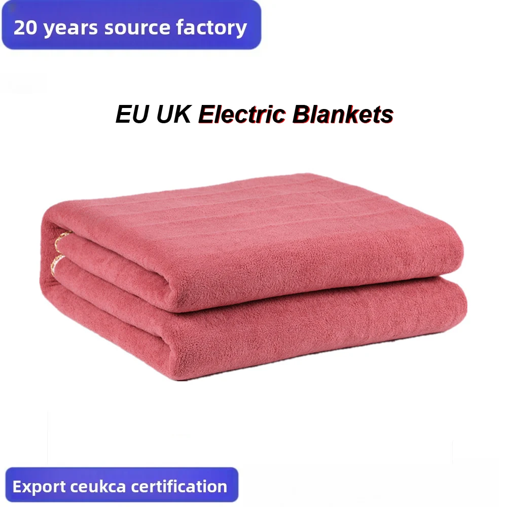 

Electric Throw With UK EU Plug Safety Certified Single Double Size Moisture Proof Electric Warming Blanket Long 180cm Wide 150cm