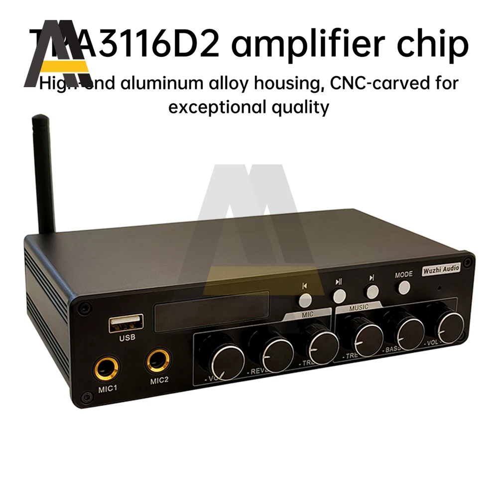 

DC 12-24V ZK-AS200 High-End Practical Home Theater KTV Bluetooth Amplifier with TPA3116D2 Amplifier Chip, Rated Power 200W