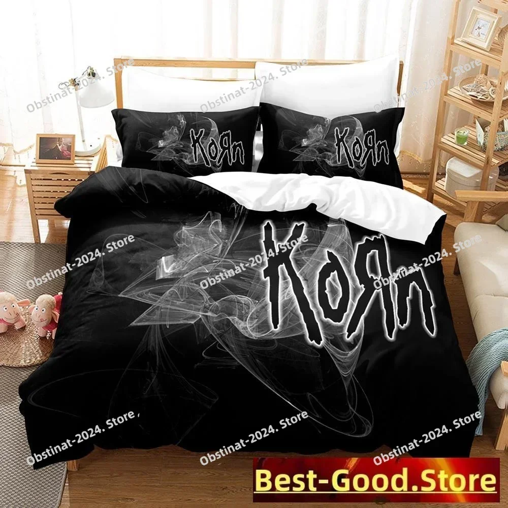 2023 Top Korn rock Bedding Set Printed single Comforter Quilt Bed Cover Duvet Cover Pillow Case 3 Pieces Set For Kids Adult Size