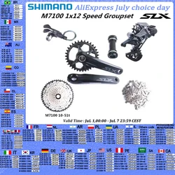 SHIMANO SLX M7100 Groupset 170mm 175mm 32T 34T Groupset 1x12Speed M7100 Shifter Rear Derailleur Crankset M710 M6100 Cassette