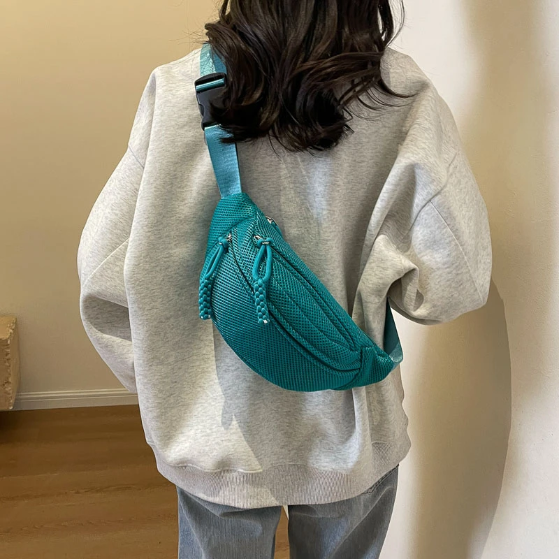 Bolso de pecho de color caramelo, mochila versátil informal, personalizada, con cremallera, ligero, 2024