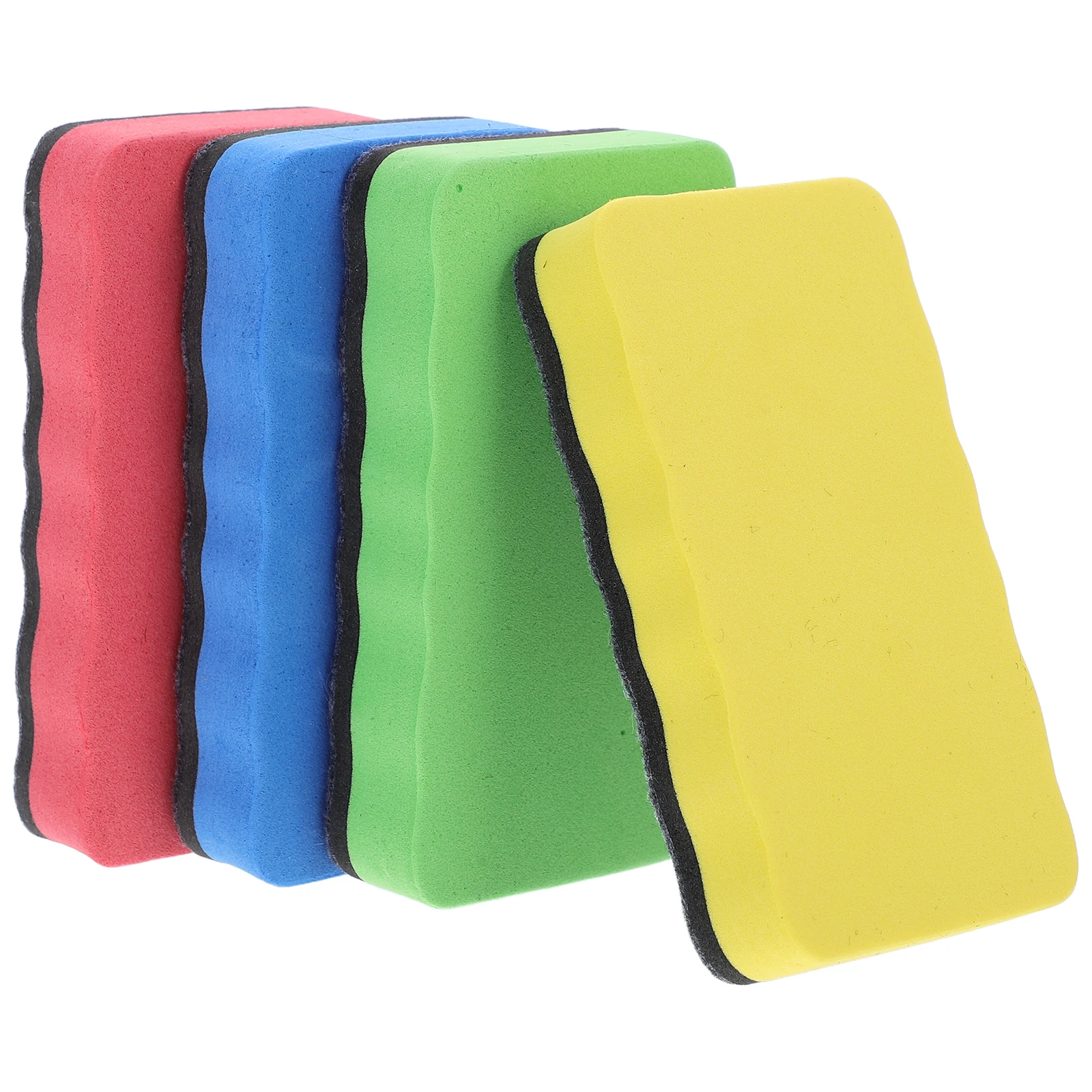 

4pcs Felt Magnetic Blackboard Whiteboard Erasers Red Yellow Blue Green Dry Eraser Blackboard Eraser Cleaning Tools