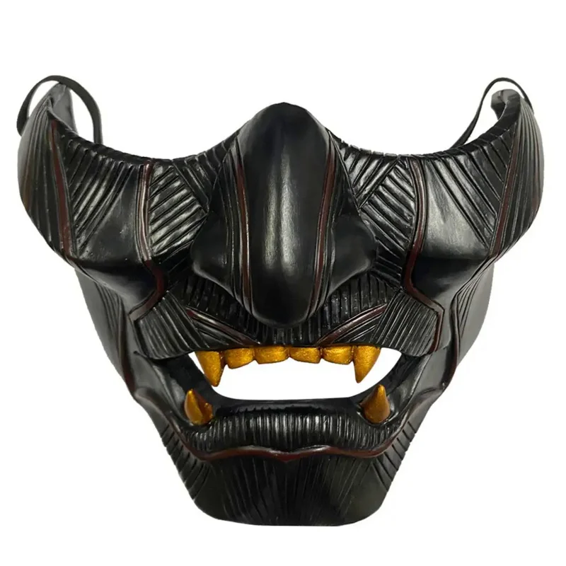 Ghost of Tsushima Mask Jin Sakai Cosplay Half Face Samurai Warrior Face Prop Halloween Hannya Mask Decoration Party Prop Resin