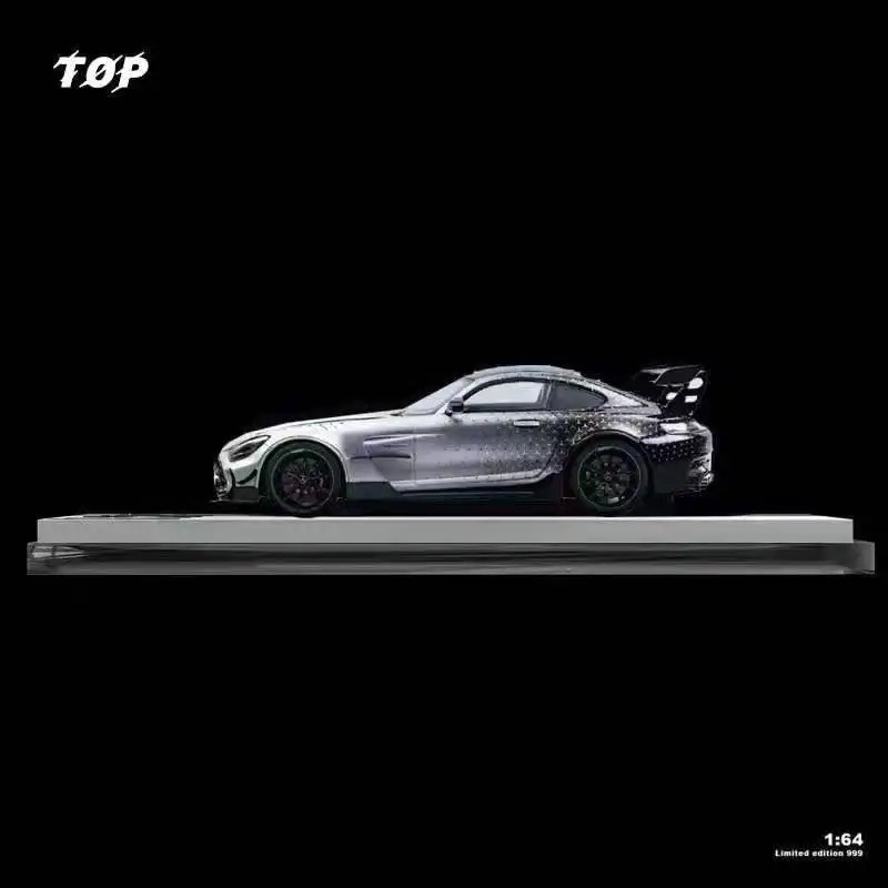 TOP 1:64 GT Black series Silver Livery Limited99 Model Car