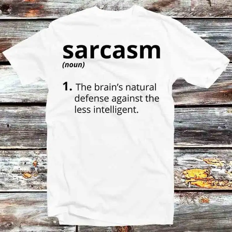 Sarcasm Noun Meaning T Shirt Vintage Retro Cool Gift Mens Womens Unisex Cartoon Anime Top Tee B872